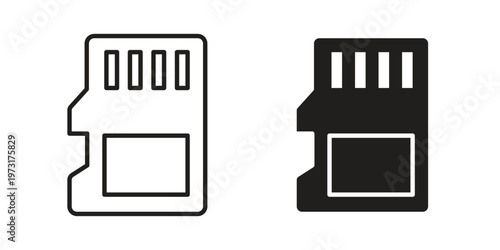 Sd card icon linear vector outline, symbol logo design style