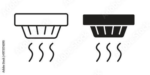 Sensor smoke icon linear vector outline, symbol logo design style