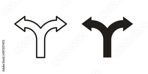 Split icon linear vector outline, symbol logo design style