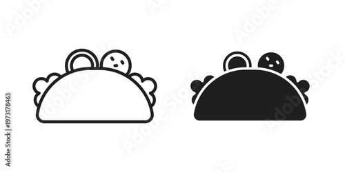 Taco icon linear vector outline, symbol logo design style