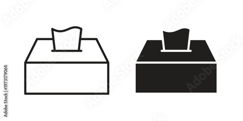 Tissue box icon linear vector outline, symbol logo design style