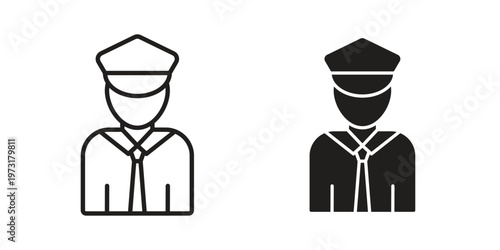 User pilot icon linear vector outline, symbol logo design style