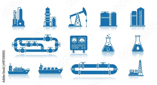 Oil and Gas Industry Icons - A Comprehensive Vector Set.