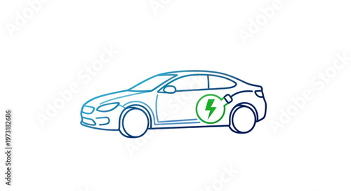 Electric Car Charging Icon Illustration