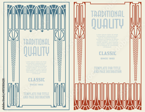 Elegant vintage Art Nouveau frames.