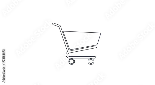 Minimalist Shopping Cart Icon Vector Illustration