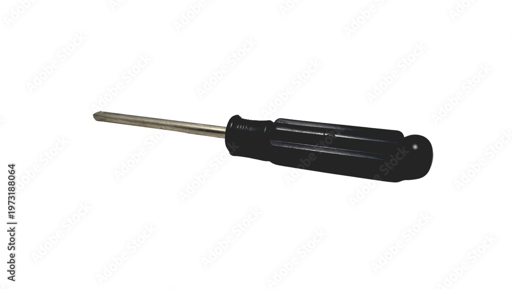 Fototapeta premium Black Handle Precision Screwdriver on White Background