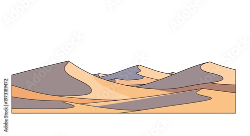 Stylized desert landscape with sand dunes
