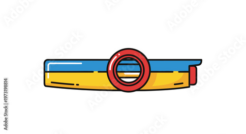 Ukrainian flag colors belt buckle illustration.