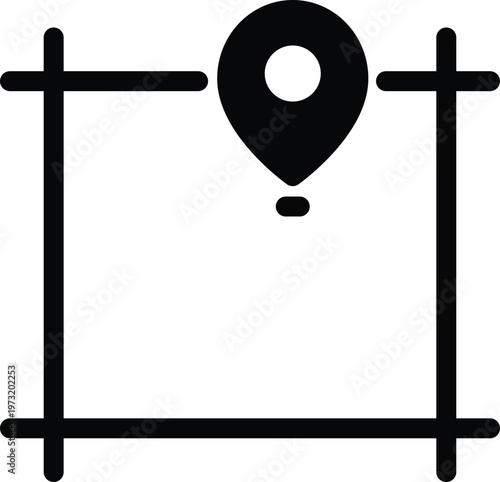 Map marker with square frame