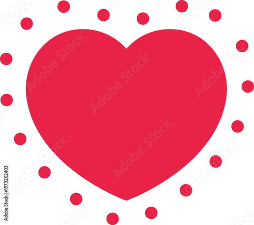 Red heart with dot pattern