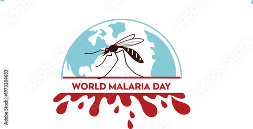 A logo illustration for World Malaria Day awareness campaign