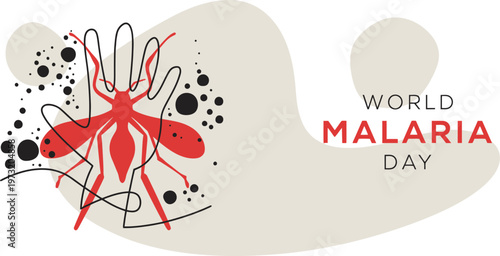 A graphic illustration for World Malaria Day awareness campaign