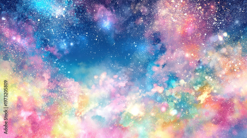 Colorful fireworks background with copy space, vibrant festive design,カラフルな花火の背景素材 コピースペース付きの華やかなデザイン