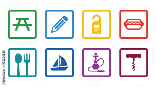 Minimal Public Signage Icon Set Collection