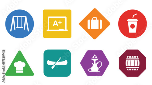 Minimal Public Signage Icon Set Collection