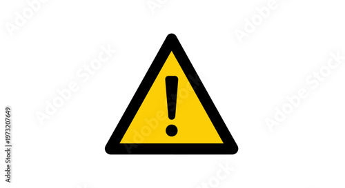 Yellow warning sign with black border and exclamation mark