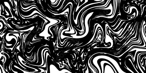 Abstract black and white liquid marble background with trippy swirl patterns.