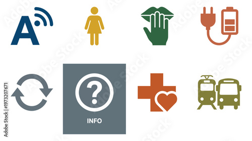 Minimal Public Signage Icon Set Collection