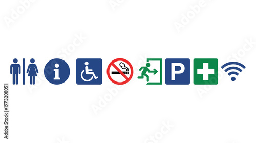 Minimal Public Signage Icon Set Collection