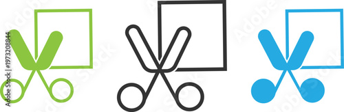 Cut Icon, Scissors Symbol, Edit and Trim UI Icon, Design and File Management Line and Solid Style