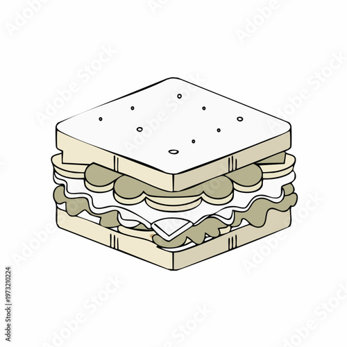 A delicious sandwich with layers.