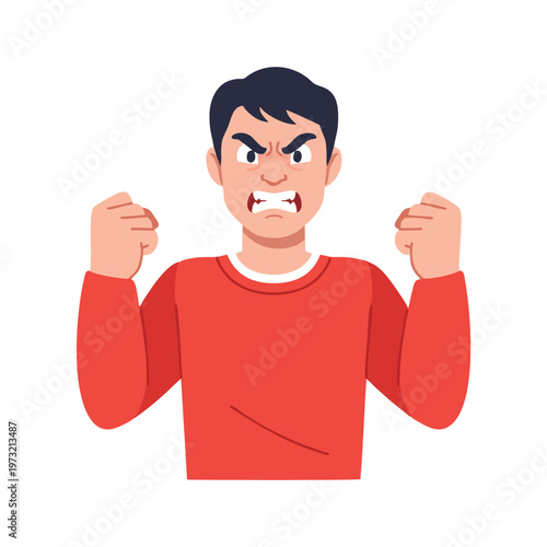 Angry Man Expressing Frustration and Rage.