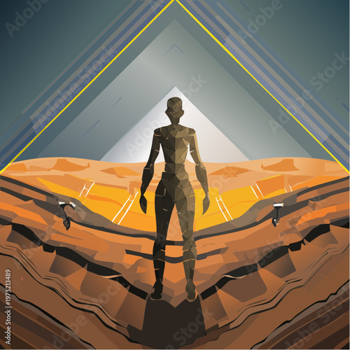 A solitary figure stands tall embodying strength and resilience.