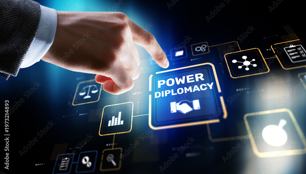 Fototapeta premium Strategic power diplomacy between world leaders discussing global energy politics and influence