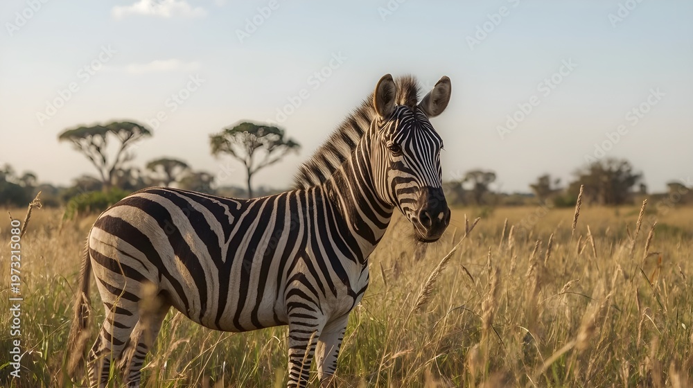 Naklejka premium zebras in the free savanna