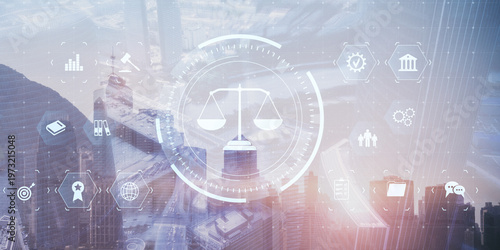 Billede på lærred Digital Governance and Legal Control in Corporate Operations