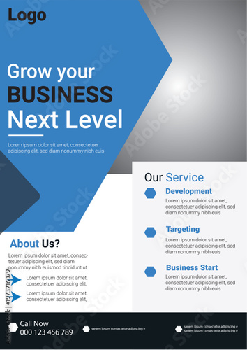 Business template, corporate design, next level business growth, professional services