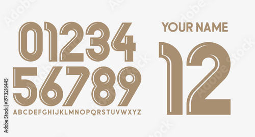 EDITABLE VECTOR NUMBERSET FOR COOL BRANDING JERSEY
