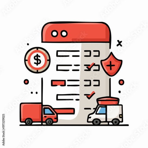 Insurance application form with shield.