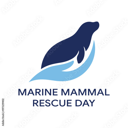 Minimalist Marine Mammal Rescue Day Vector Logo