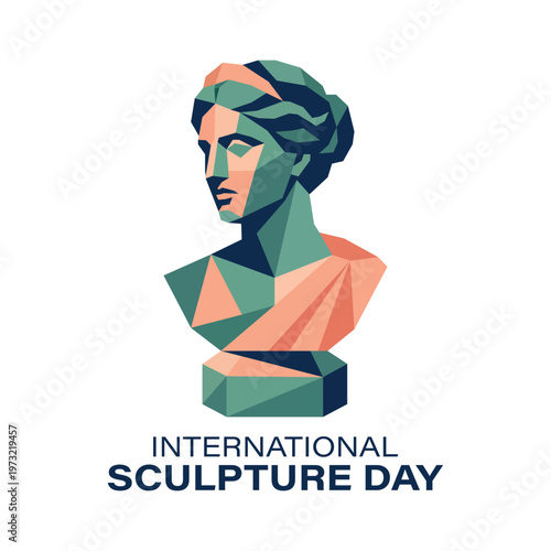 Geometric Low Poly Bust for International Sculpture Day