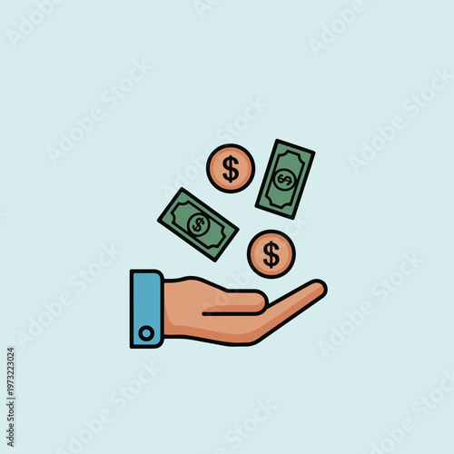 Wallpaper Mural hand holding dollars Torontodigital.ca