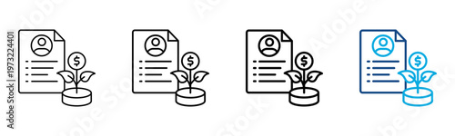 Investment Portfolio Icon Different Style Outline Collection Set Vector Illustration