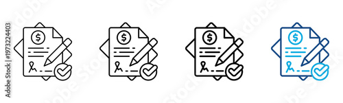 Loan Approval Icon Different Style Outline Collection Set Vector Illustration