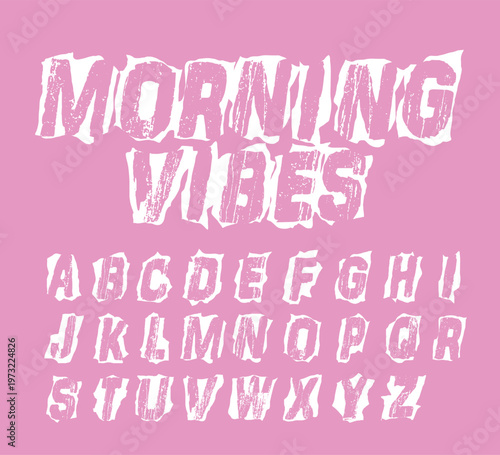 Vector alphabet of ransom note style collection and distortion artwork