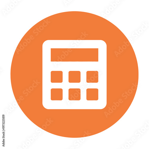Vector of a calculator icon on an orange background