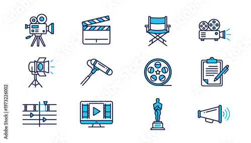 Film production and movie making icons.