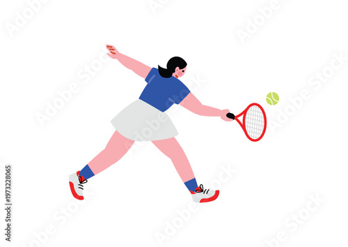 テニスをするjそえいのイラスト