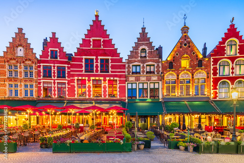 Bruges, Belgium. Grote Markt, meeting place of the Brugelings in Brugge, West Flanders.