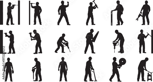 diverse professions and occupations flat design vector illustration