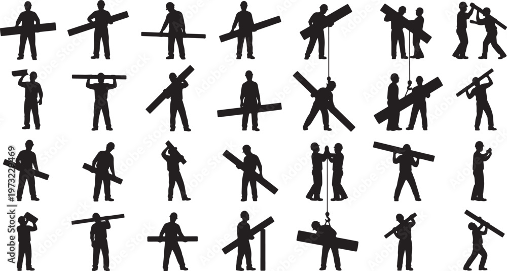 Fototapeta premium diverse people in dynamic poses flat design vector illustration