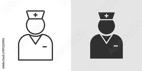 Nurse Icon representing healthcare professionals, patient care, and medical support.