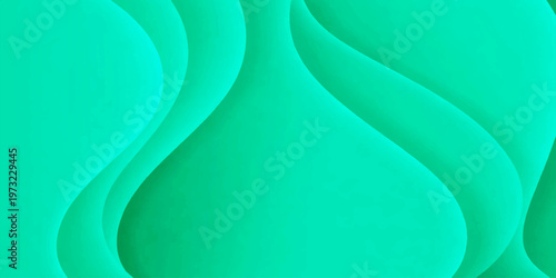Abstract wave-like shapes in a calming teal, evoking a sense of tranquility and fluid motion, offering a modern and minimalist design.
