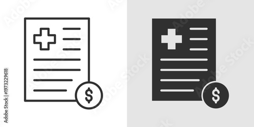 Medical Billing Icon representing healthcare payments, invoices, and billing services.