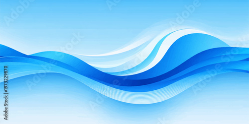 Flowing abstract blue waves create a dynamic, fluid design, symbolizing water, energy, or serenity. The image is an ideal choice for projects needing a modern, clean look.